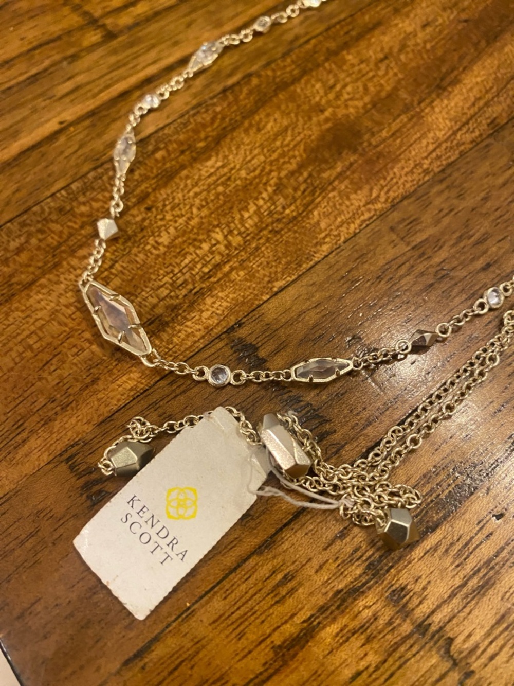 Kendra Scott Debra Necklace to choker Gold with iridescent stones - Picture 10 of 13